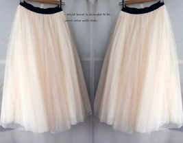 Ivory White Tulle Maxi Skirt Outfit Women Custom Plus Size Tulle Maxi Skirt image 4