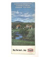 Texaco Gasoline Road Map Massachusetts Connecticut Rhode Island 1968 - £6.09 GBP