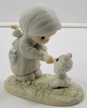 *R9) Precious Moments 1987 Samuel Butcher "Feed my Sheep" Figurine - $11.87