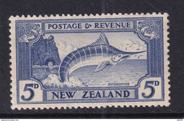 New Zealand 1935 5p key stamp Sc 192 MH 16214 - $24.75