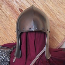 14G Steel Medieval Barbute Open Face Celeta Helmet w/ Liner SCA LARP - £221.38 GBP