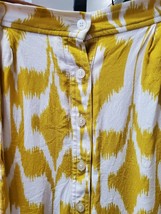 LOFT Women&#39;s Yellow White Button Down Fully Lined Pockets &amp; Belt Loops S... - $23.00