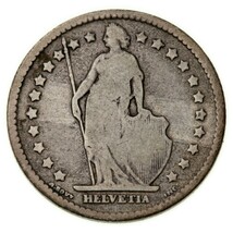 1876-B Swiss Franc (VF) Very Fine Condition KM 24 - $678.88 MXN