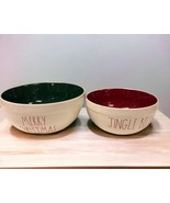 HTF Rae Dunn Merry Christmas + Jingle Bells Mixing  Serving Bowl Green/R... - $83.64 CAD