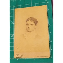 Antique Victorian Cabinet Card Pretty Lady Trask Photography Philidelphi... - $14.01