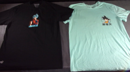 2 Qty Dragon Ball Z &amp; Super Black Mint Blue Saiyan Blue Goku Shirts Womens Large - £19.20 GBP