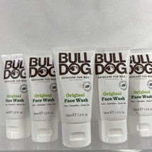 (5) Bulldog Original Face Wash Mens Gift Set Aloe Moisturizer Green Tea 1oz - $155.49 MXN