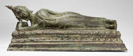 Antique Thai Style Bronze Sukhothai Reclining Nirvana Buddha Statue - 54cm/22&quot; - $1,223.15