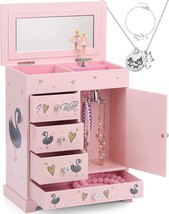 Pink Kids Jewelry Box Birthday Christmas Gift Large Jewelry Box For Girls 5 - £41.28 GBP