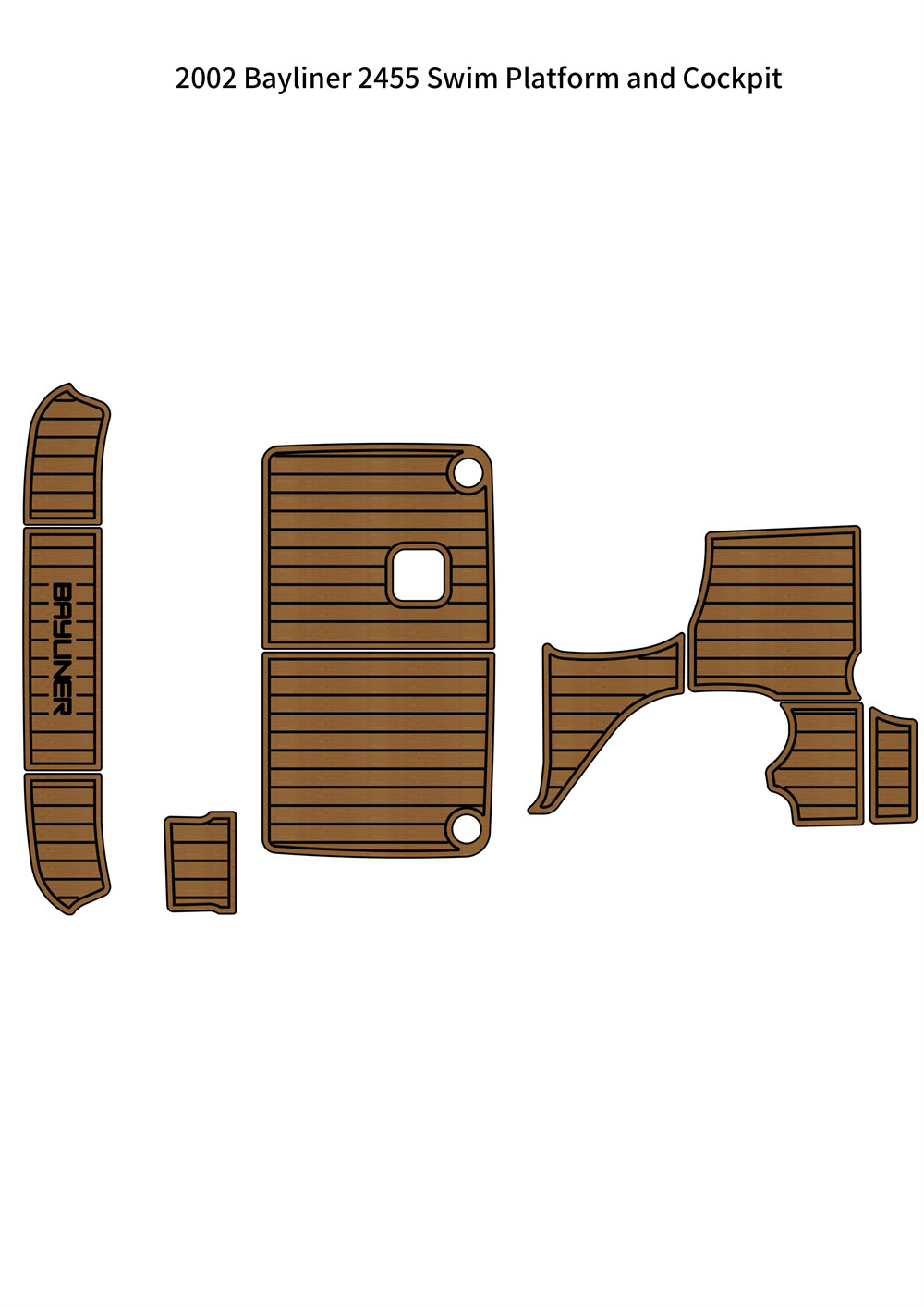2002 Bayliner 2455 Swim Platform Cockpit Boat EVA Foam Faux Teak Deck Fl... - £524.45 GBP