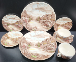 8 Pc Johnson Bros Olde English Countryside Dinner Bread Plates Cups Saucers Lot - £61.84 GBP