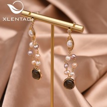 XlentAg Statement Natural Semi-baroque s Earrings Crystal Stone Water Drop Penda - £18.50 GBP