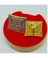 Hip-Hop Iced Cz Back Screw Cubic Zirconia Square Stud Earrings - $14.96 CAD