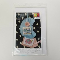 Pocket Card Moon Baby w/  Aida, Felt Piece, Embellishments  Amy Bruecken Designs - £9.49 GBP