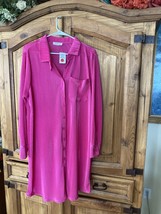 Jolie &amp; Joy Tunic Top Or Dress Button Down Women’s Size 1X Pink - £31.87 GBP