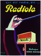 3029.Radiola Musical Vintage Radio French POSTER.Art decoration home music room - £13.50 GBP+