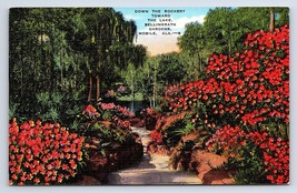 Postcard Rockery Toward Lake Bellingrath Gardens Mobile Alabama AL - £2.89 GBP