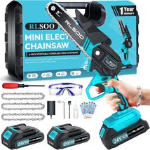 Mini Chainsaw 6 Inch Cordless, Battery Powered Electric Chainsaw with 2 - £31.66 GBP