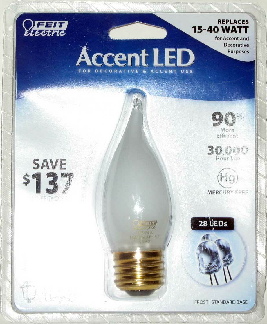 Accent LED 1.1W CA9.5 Frosted Flame-Tip Candelabra Bulb E26 BPEFF/LED 28... - $7.99