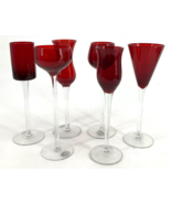 6 Colorful Cordial Glasses Home Essentials and Beyond Red Clear Stemmed ... - £23.34 GBP