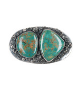 c1980 Carlos Diaz Sterling Brutalist turquoise belt buckle - £709.61 GBP