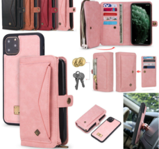 For iPhone 12 Pro 11 X R Max 6s 7 8 Leather wallet FLIP MAGNETIC BACK cover Case - £63.65 GBP