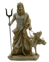 Hades Pluto God of Underworld &amp; Cerberus Handmade Statue Sculpture 9.45 inches - £55.96 GBP