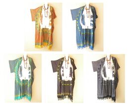 CG65 Elephant Kimono Cardigan Duster Open Plus Maxi Jacket Cover up - up... - $29.90