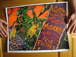 Megadeth Korn Poster Concerto Fear Fabbrica Firmare Numerati 164/250 - £347.07 GBP