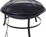26&quot; Round Iron Outdoor Wood Burning Fire Pit for outdoor spaces winter n... - $42.56