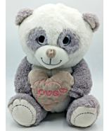 15" Tall Gray White Teddy Bear with Love Heart Plush Stuffed Animal - $12.86