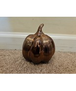 Pumpkin Figurine, 4&#39;&#39; Tall/4&#39;&#39; Diameter, Bronze Finish Halloween Statue ... - $14.01 CAD