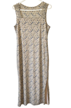 Vintage 80&#39;s 90&#39;s Knapp Studio Women&#39;s dress Floral Maxi Polyester Sleeveless Lg - £23.88 GBP