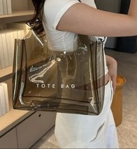 PVC Brown Clear Tote Bag - $485.73 MXN