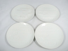  Set of 4 Bia Cordon Bleu Porcelain Appetizer Plates Tray Swiss Parmesan 6.5&quot; - £34.91 GBP