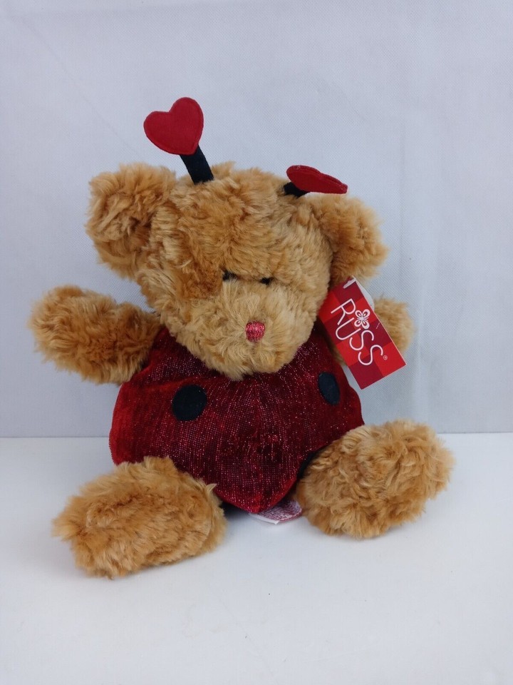 NWT Russ Love Bugs Loveybug Lady Bug Teddy Bear 12&quot; Plush - $16.82