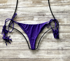 Two Piece Mafia Açaí Purple Chris Cheeky Tie Side Bikini Bottom (L) Nwot - $35.00