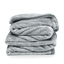Silver Queen/King Reversible Faux Fur Blanket Ultra Soft Fleece - £79.91 GBP