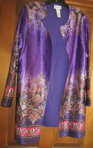 Catherines Maggie Barnes Size 0x 14/16W Purple Paisley Jacket Reverse-atility - £55.17 GBP