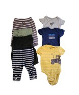 6 Month Baby Boy 7 Piece Mixed Lot, pants, tops, multicolor - $11.00