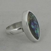 925 Sterling Silver Abalone Shell Sz 2-14 Marquise Ring Women Her Gift RS-1375 - £34.35 GBP