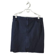 Laura Scott Skirt Womens Size 18 Dark Wash Denim Cotton Blend Jean Skirt Pockets - £13.45 GBP