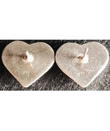 VTG Sterling Silver 925 Puffy Heart with Etched Pattern Post Earrings  - £31.61 GBP