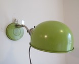 MCM wall table lamp AVOCADO GREEN work bed light 1960&#39;s atomic dome vintage - $84.14