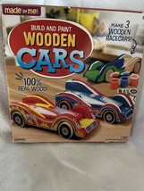 New In The Box Made By Me Build &amp; Paint 3 Wooden Race Cars Diy Kit Multicolor - £13.40 GBP