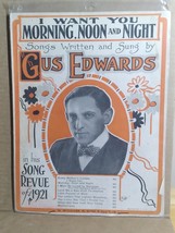Sheet Music I Want You Morning, Noon and Night by Gus Edwards - £7.99 GBP
