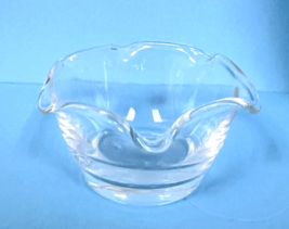 Vintage Crystal Ruffled Edge Glass Open Salt Cellar Dip 1 1/4" Tall - $14.36