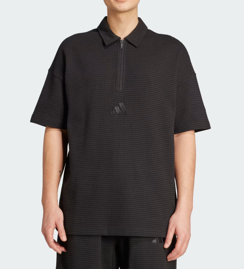 Adidas All SZN Waffle Knit Polo Men&#39;s Sportswear T-Shirts Casual AsiaFit... - $76.41