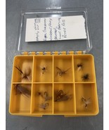 Vintage Lot 10 Fishing Hand Tied Flies with container - $27.23 CAD