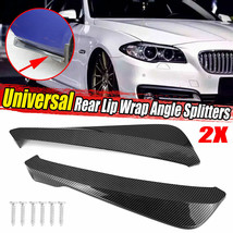 2x Car Rear Bumper Lip Diffuser Splitter Canard Protector Carbon Fiber U... - £8.64 GBP